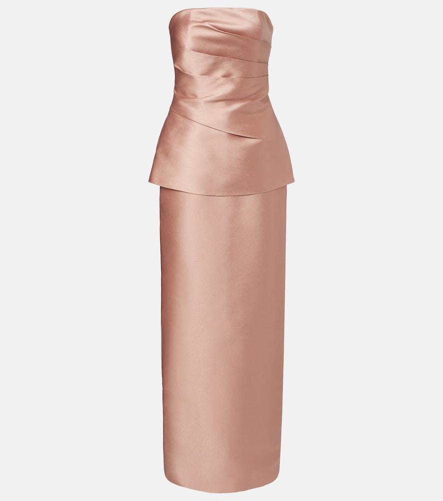solace london lucille strapless satin gown