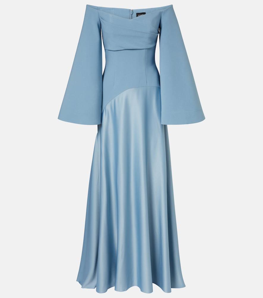 solace london rina crêpe and satin gown