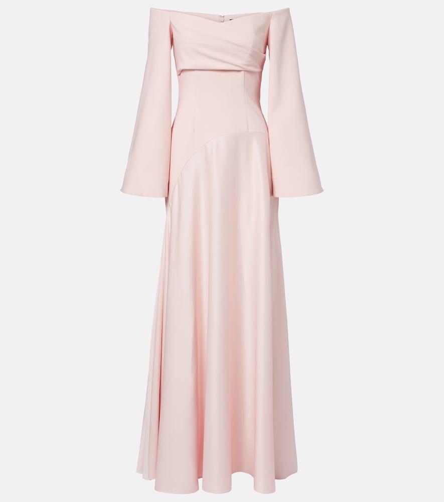 solace london rina satin and crêpe maxi dress