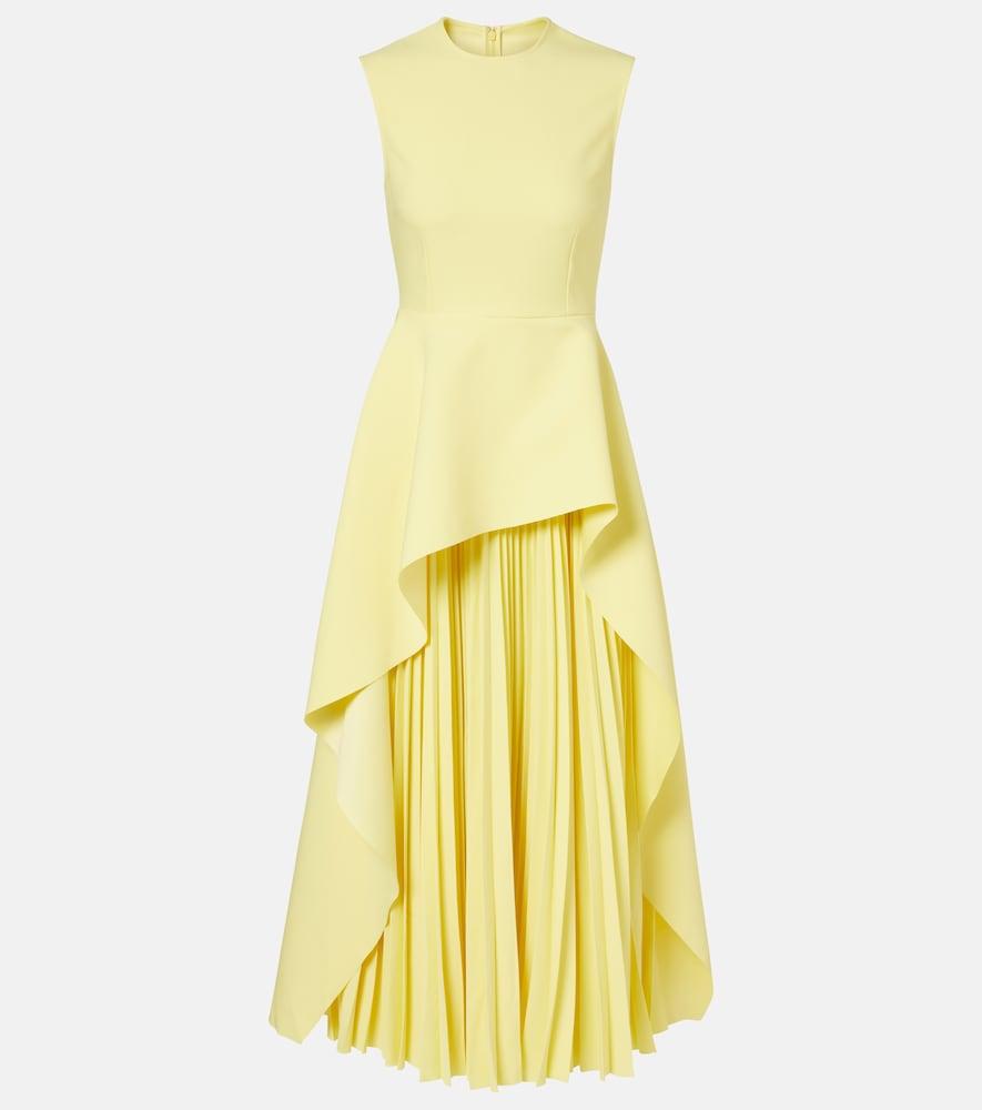 solace london severny draped pleated midi dress