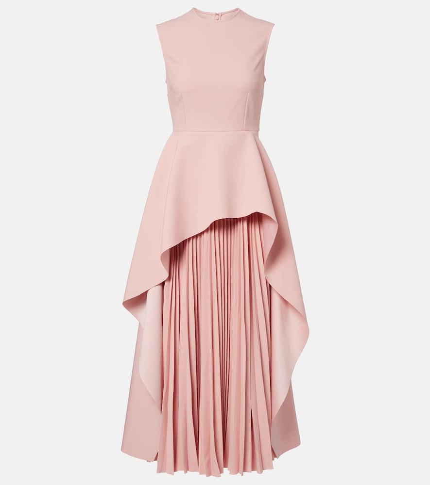 solace london severny pleated layered midi dress