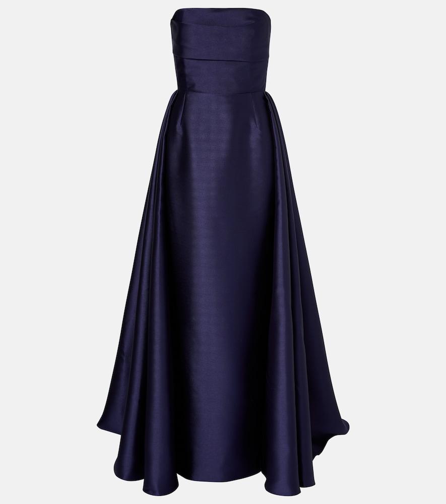 solace london strapless satin gown