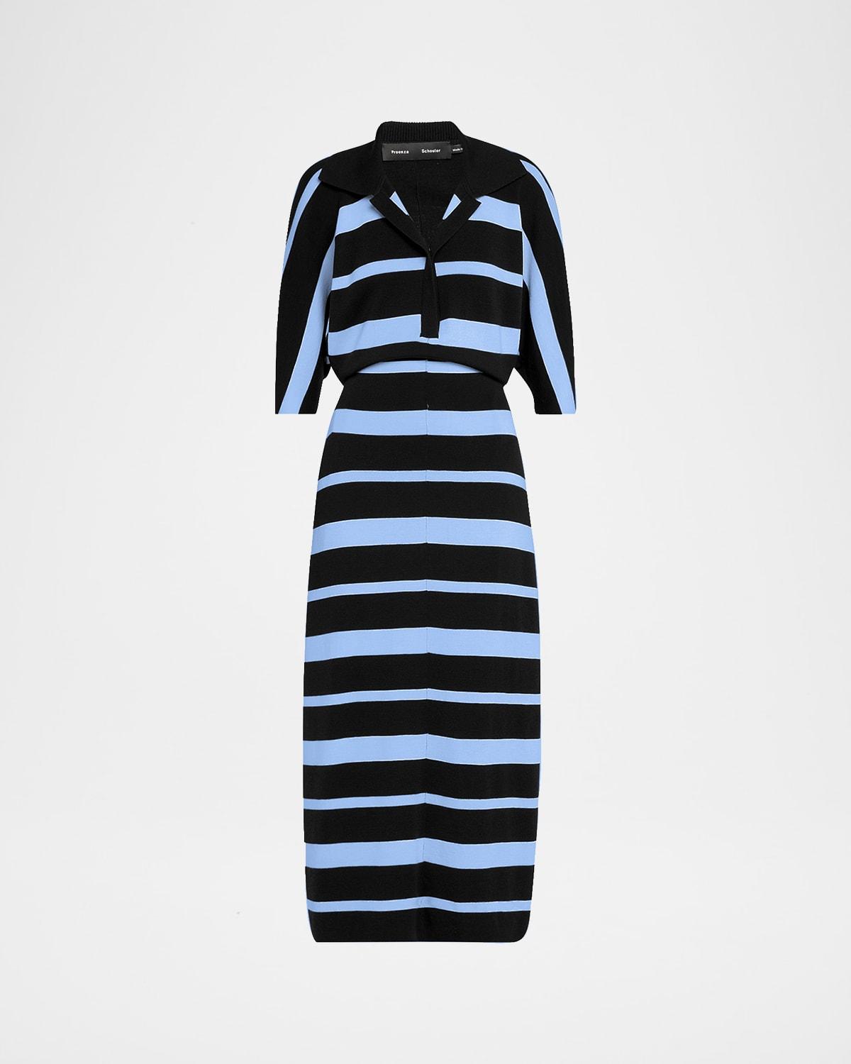 solana polo stripe superfine merino wool dress