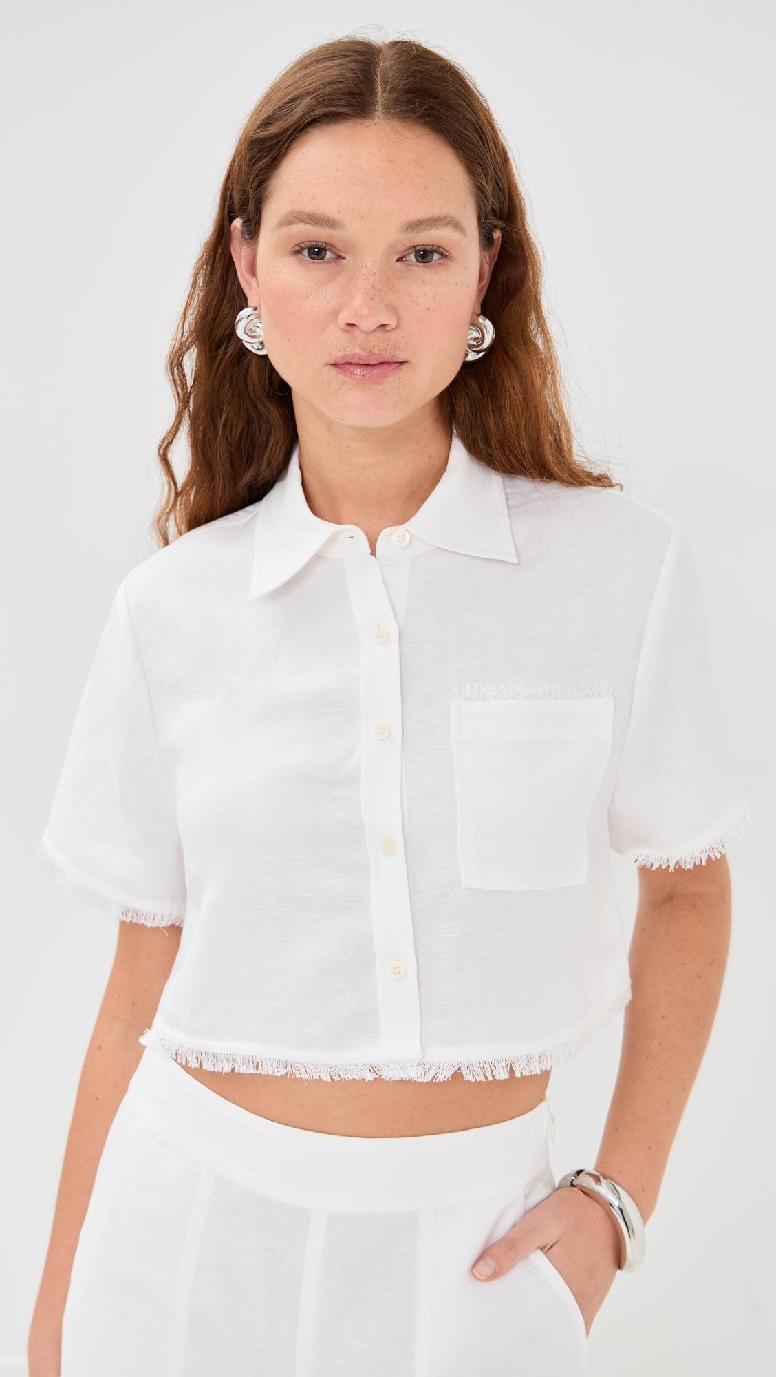 solange short sleeve cropped shirt