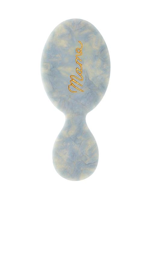 solar eclipse hand-painted mama handbag hero brush in blue.