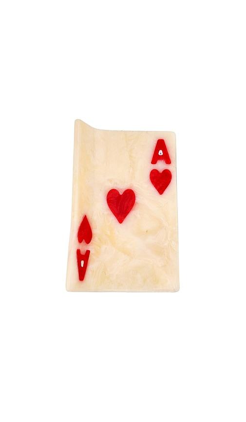solar eclipse hand-painted mini ace of hearts claw hair clip in beauty: na.