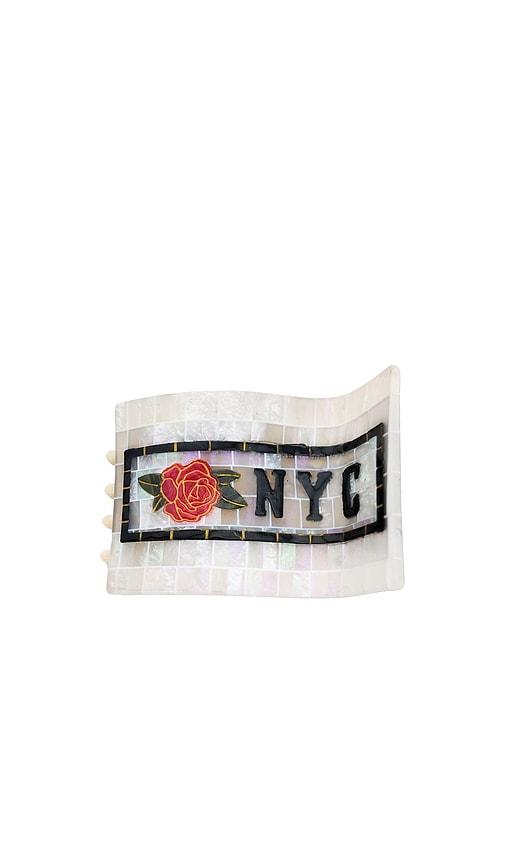 solar eclipse hand-painted nyc subway heart hair lay down claw hair clip in beauty: na.