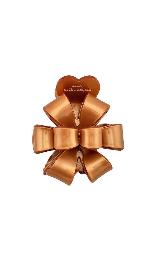 solar eclipse hand-painted origami gift bow claw hair clip in gold.