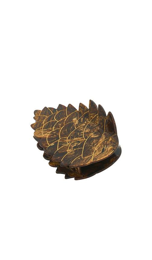 solar eclipse hand-painted pinecone claw hair clip in beauty: na.