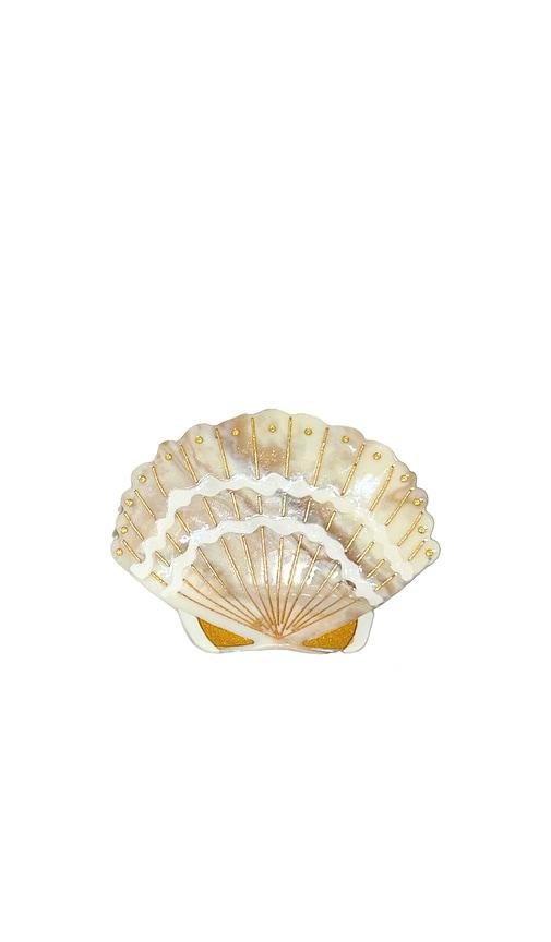 solar eclipse hand-painted seashell claw hair clip in beauty: na.