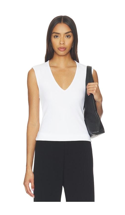 sold out nyc the v-neck tank in white.