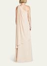 solena one-shoulder georgette gown