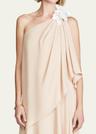 solena one-shoulder georgette gown