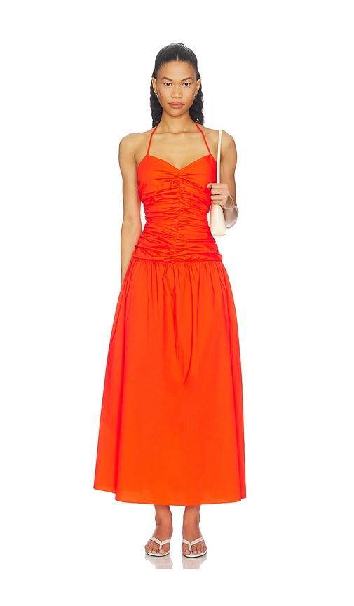 solid & striped the adina dress in orange.