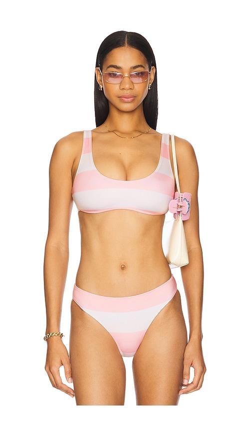 solid & striped the bella top (reversible) in rose,baby blue.