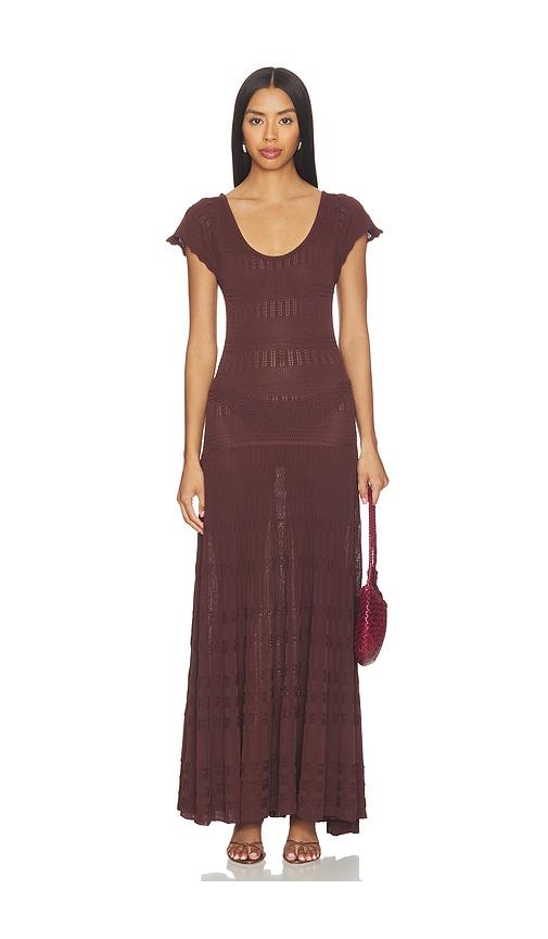 solid & striped the belle dress in brown.