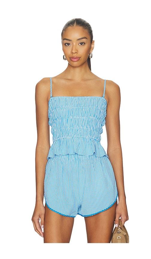 solid & striped the delilah top in blue.