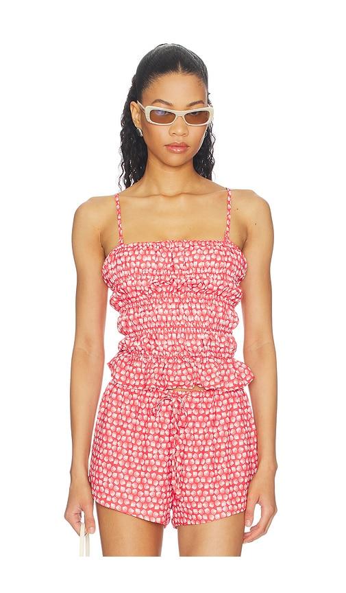 solid & striped the delilah top in red.