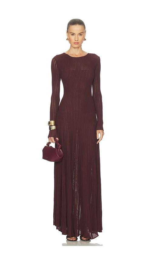 solid & striped the long sleeve sloane dress in purple.