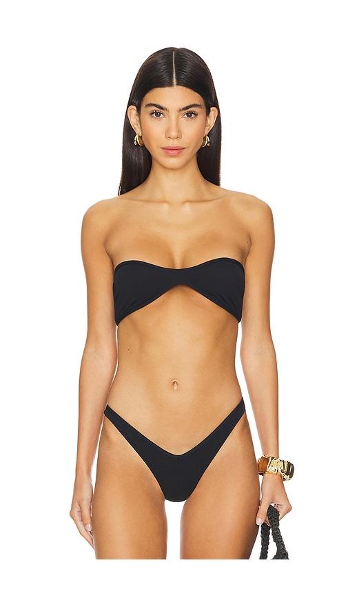 solid & striped the maeve bikini top in black.