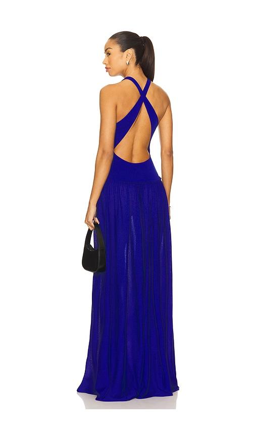 solid & striped the maggie dress in royal.