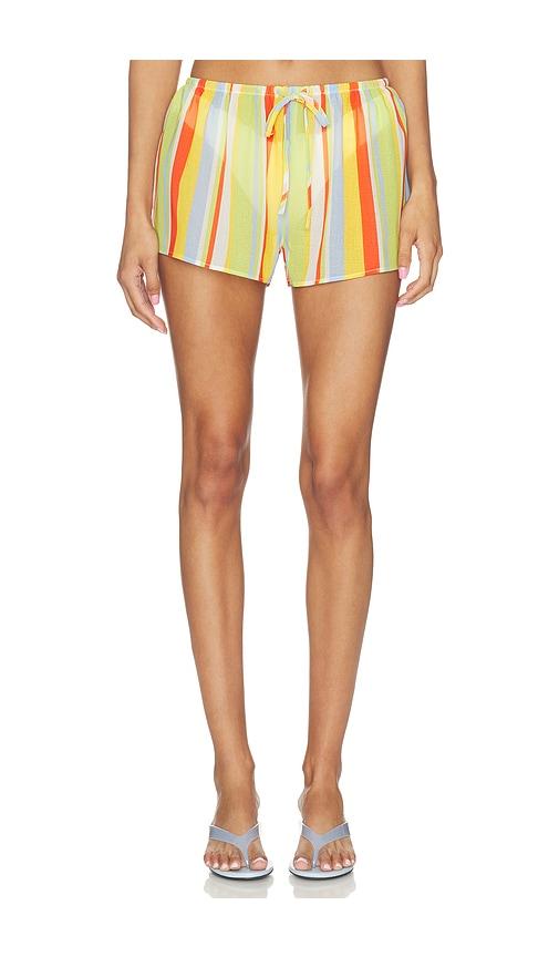 solid & striped the remi short in orange,green.