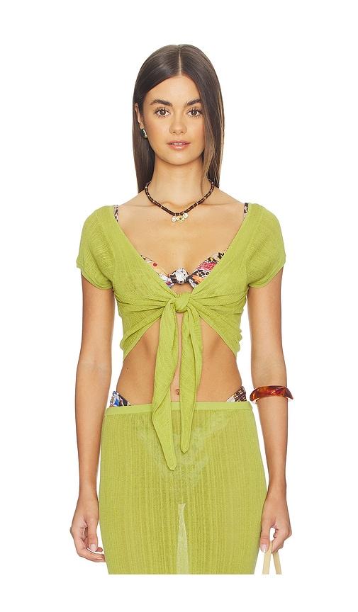 solid & striped the rianne top in green.