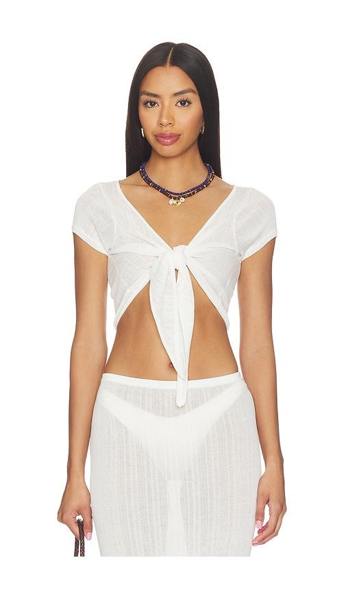 solid & striped the rianne top in white.