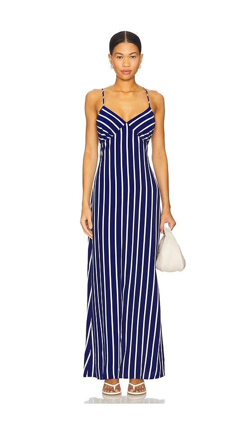 solid & striped the rosetta dress in blue.