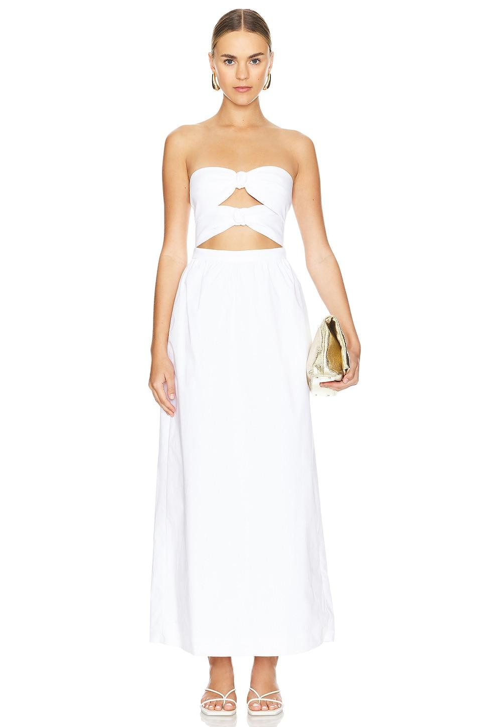 solid double knot long dress