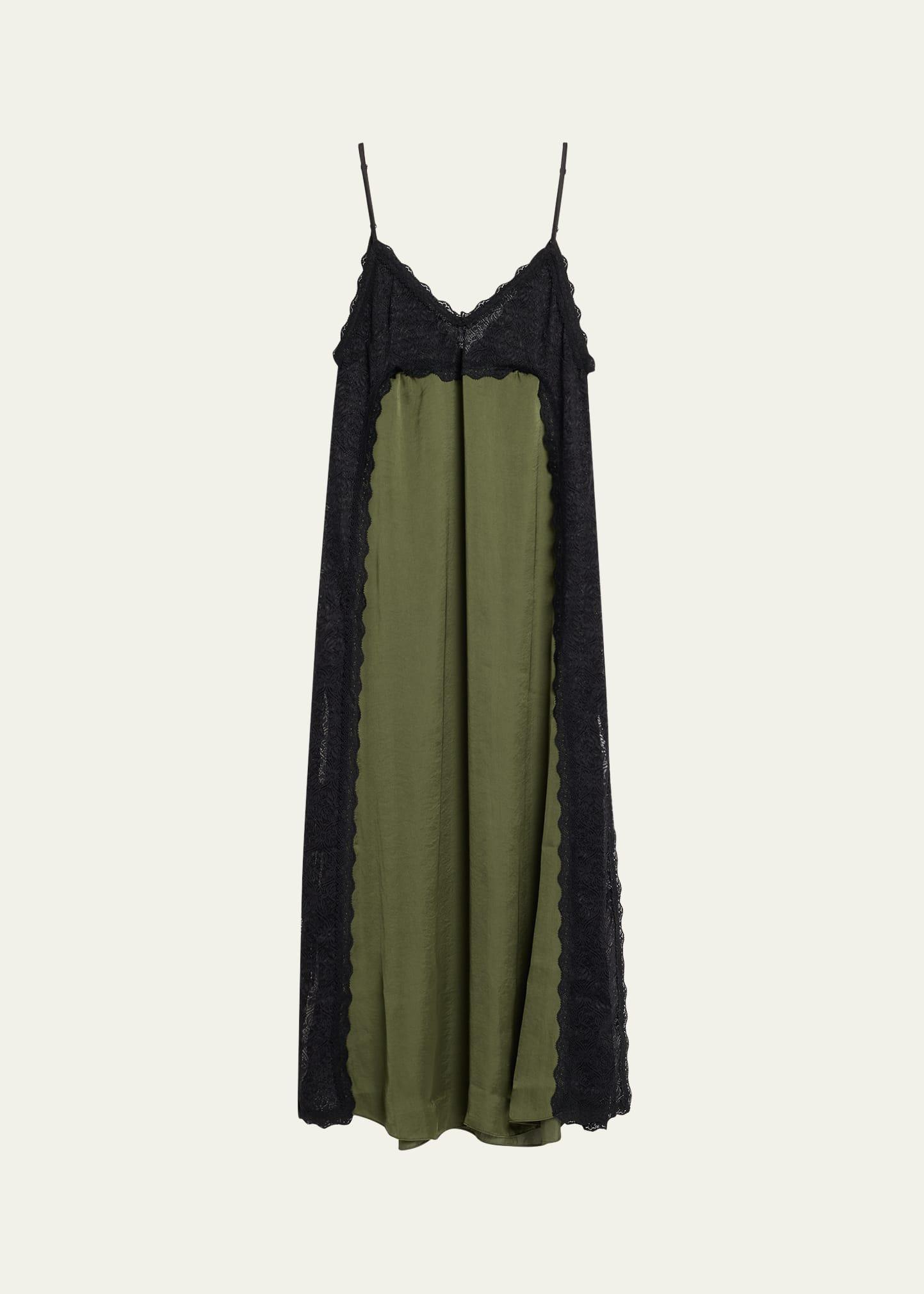somaly satin lace dress