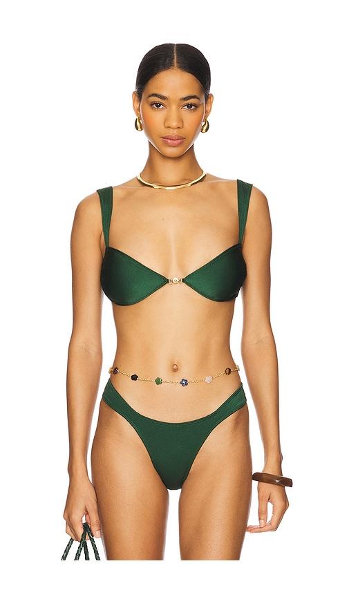 sommer swim soriya bikini top in green.