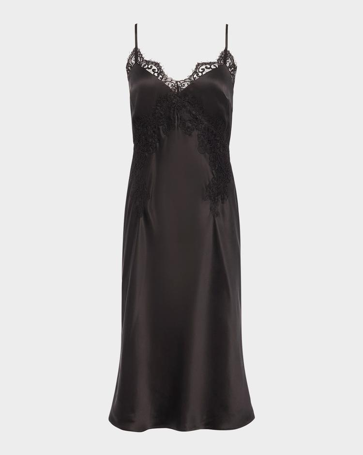 song lace slip midi dress