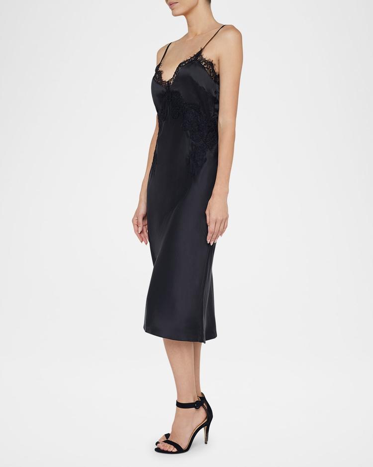 song lace slip midi dress