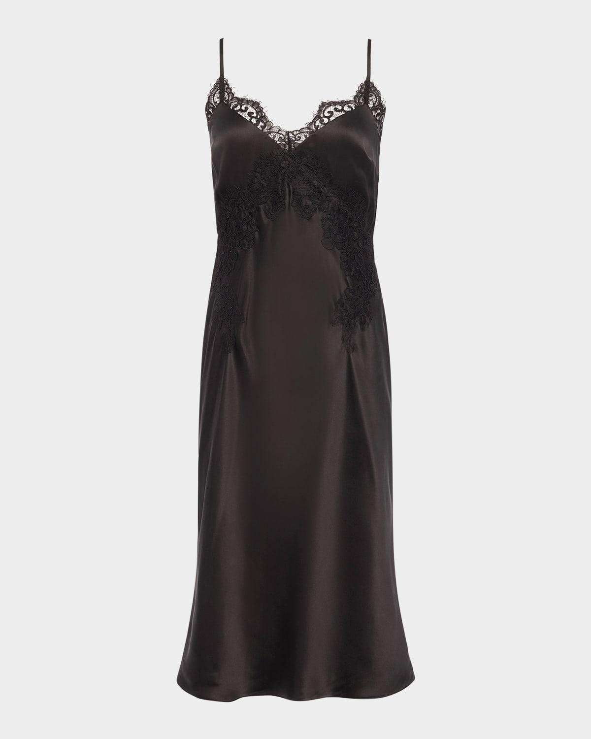 song lace slip midi dress