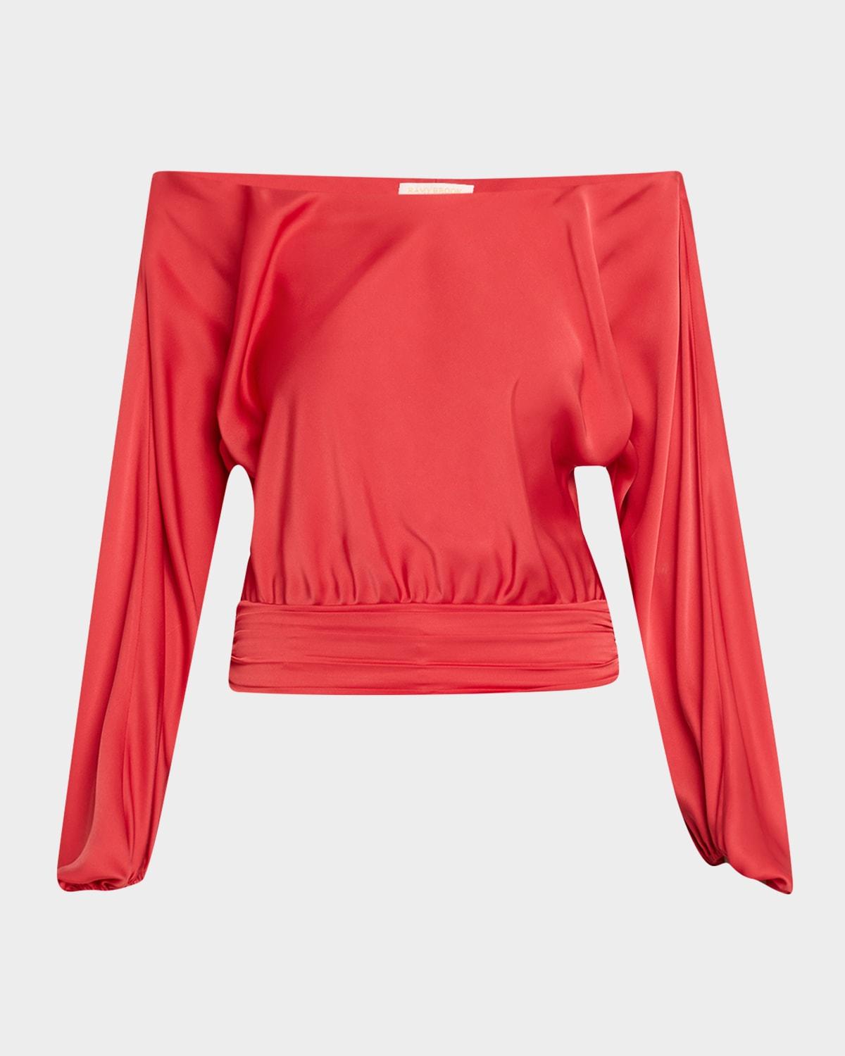 sonja off-shoulder satin blouse