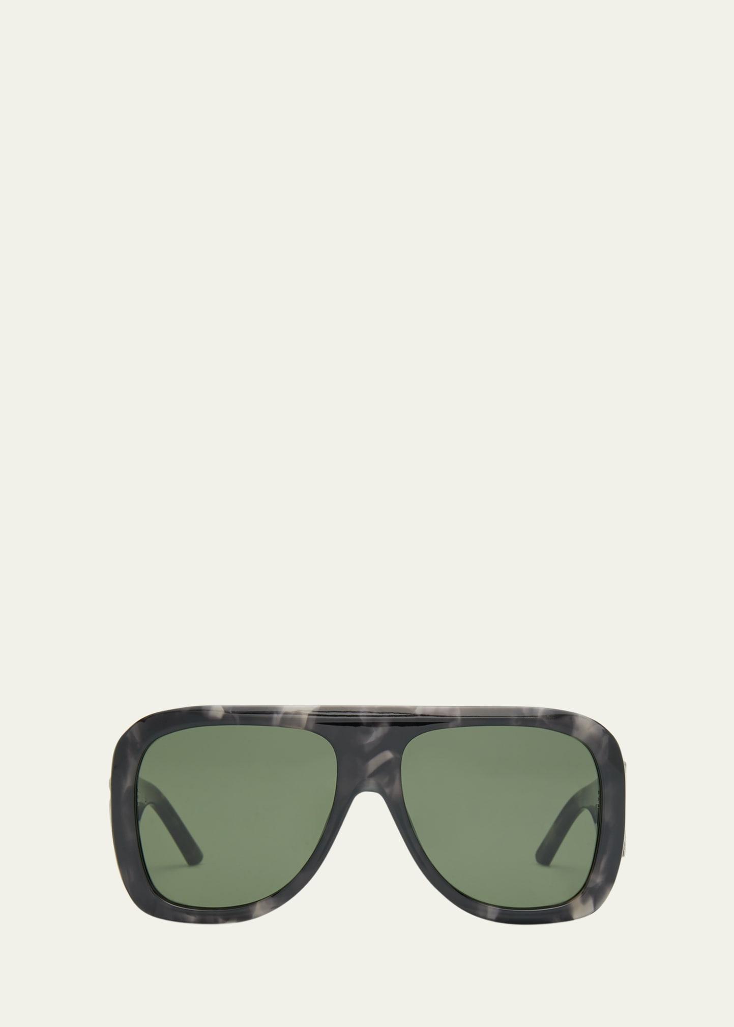 sonoma patterned acetate & metal aviator sunglasses