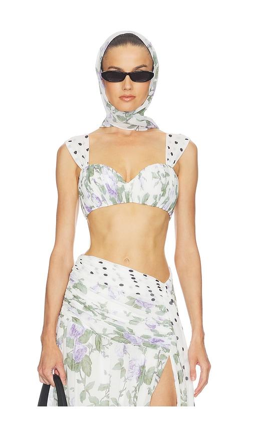 sonya moda india top with scarf in white.