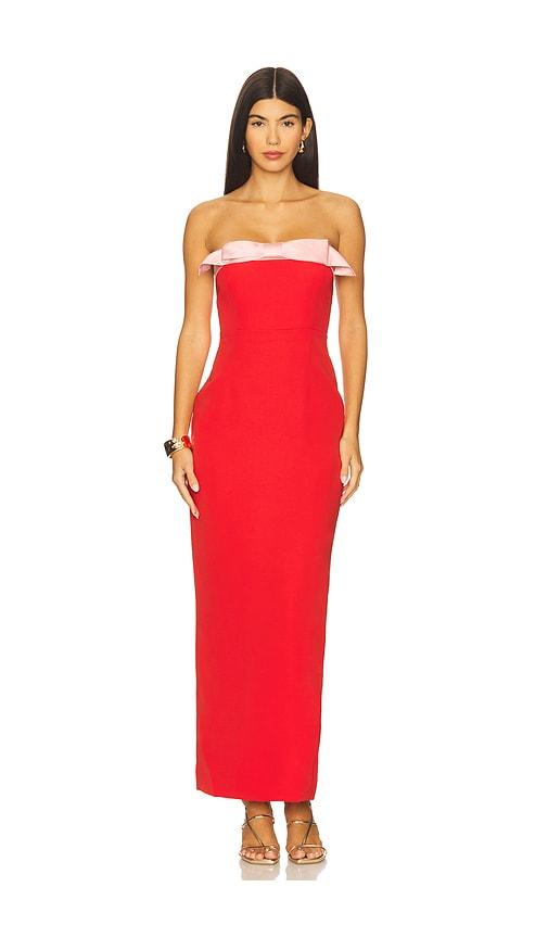 sonya moda ivrea ribbon dress in red.