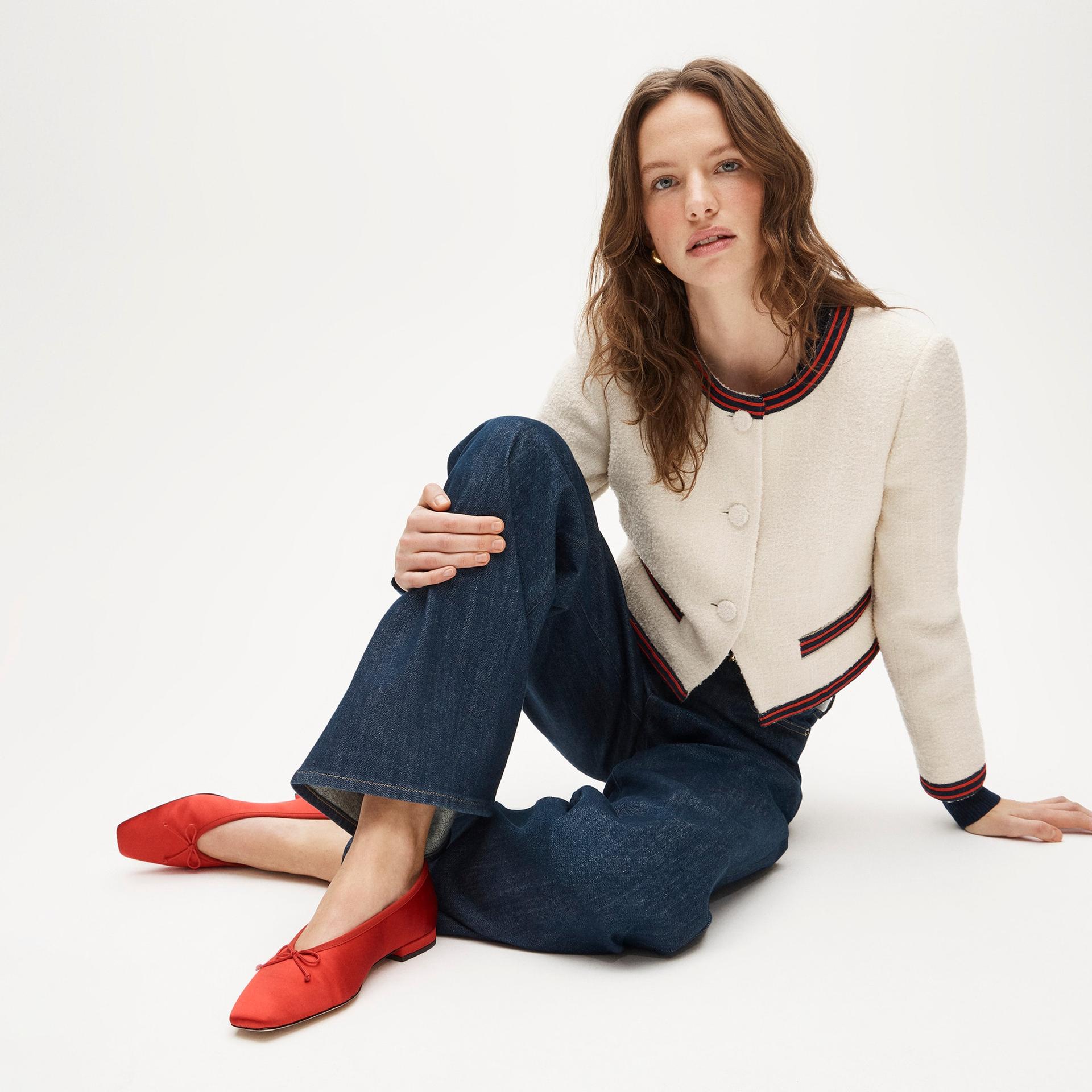 sophie ballet flats in studded suede and italian leather