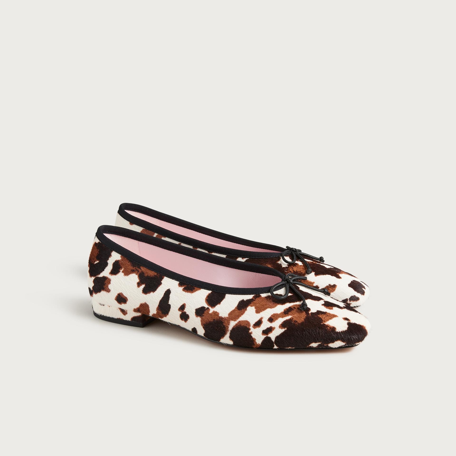 sophie ballet flats in studded suede and italian leather