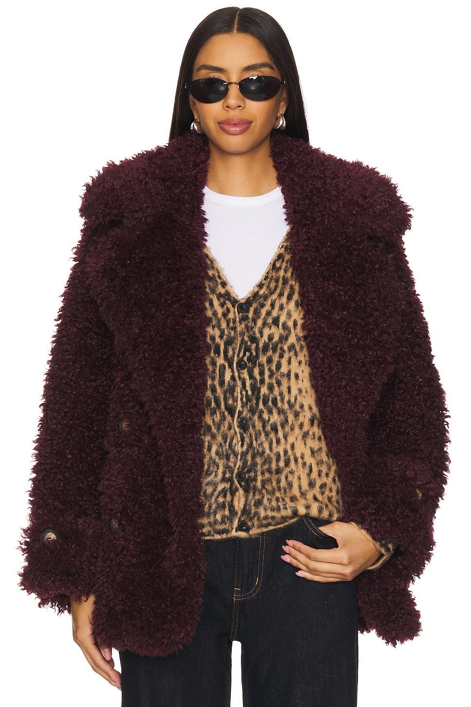 sophie faux fur peacoat
