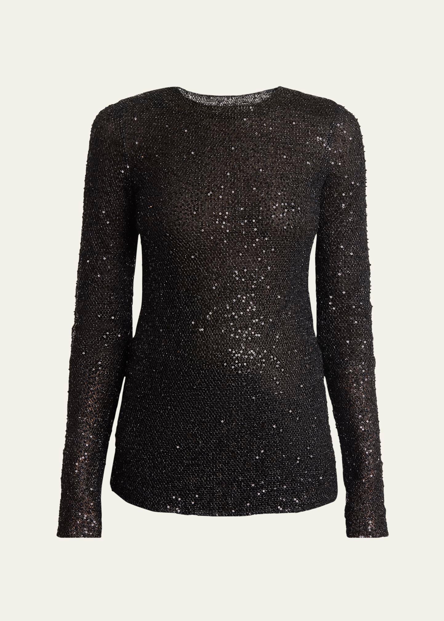 sophie long-sleeve sequin top