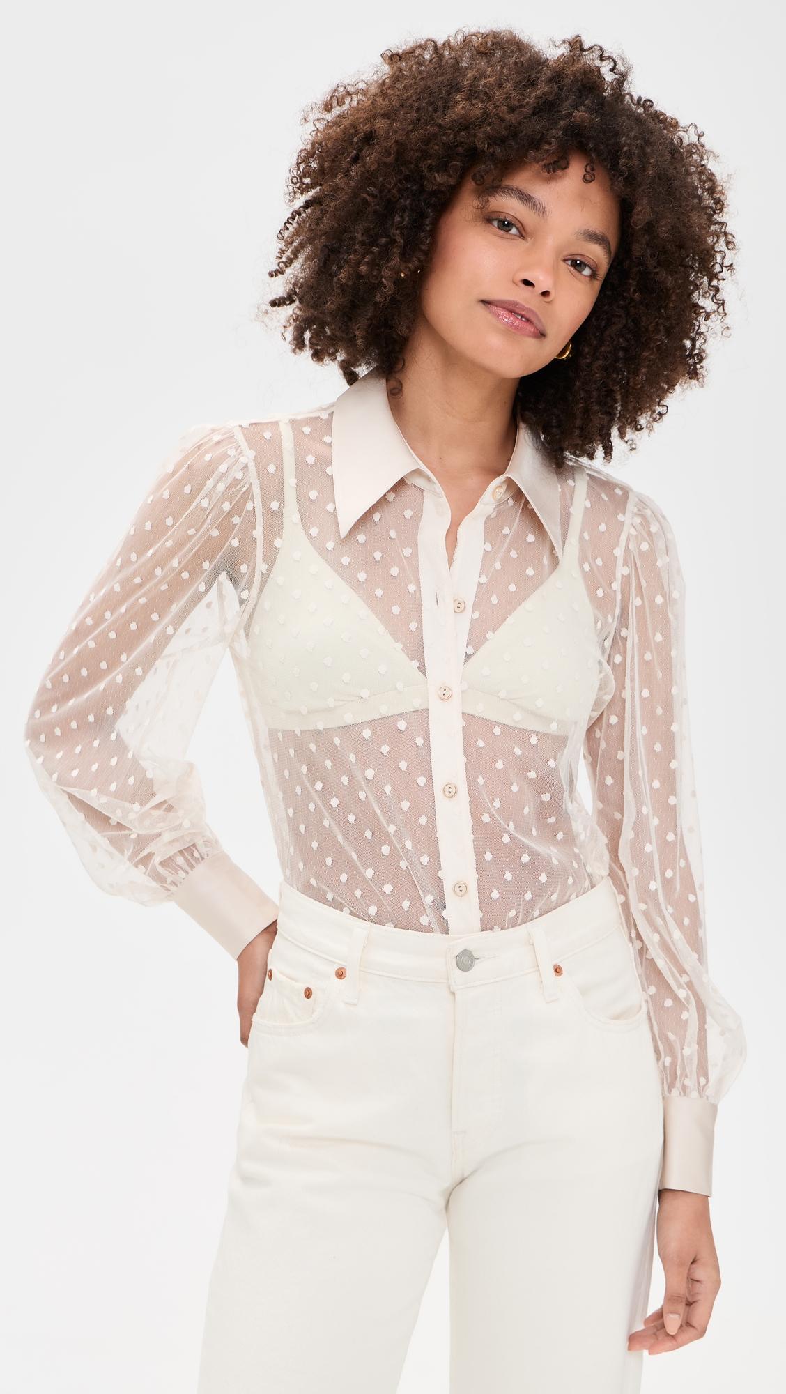 sophie sheer long sleeve blouse