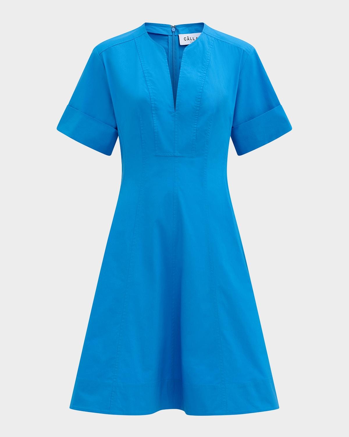 sora topstitched a-line dress
