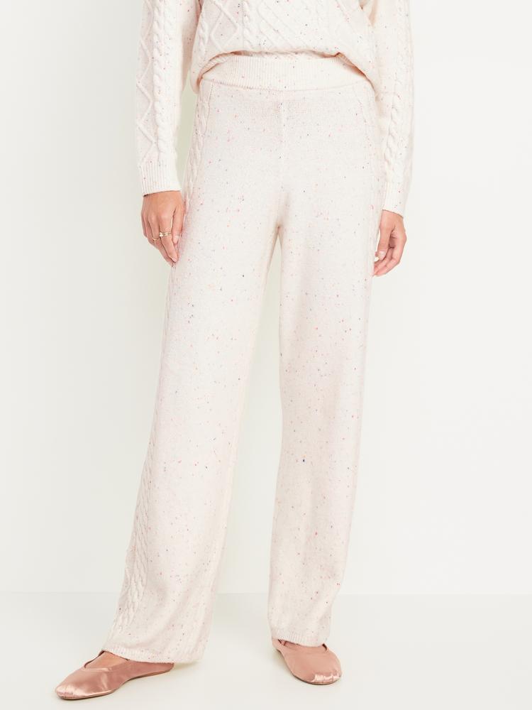 sosoft cable-knit wide-leg sweater pants