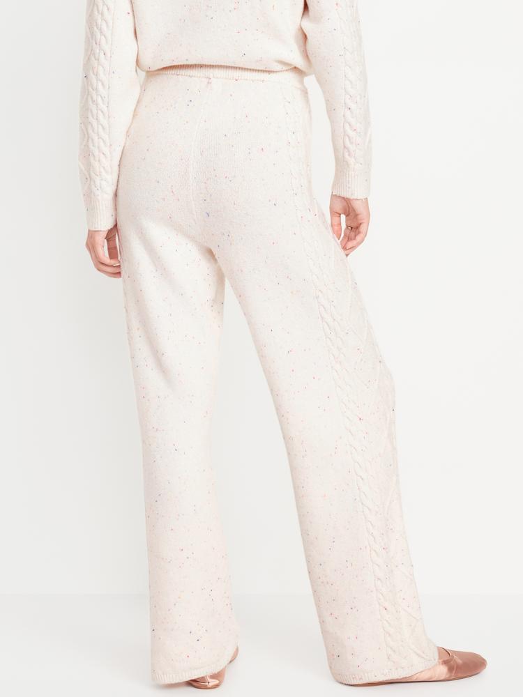 sosoft cable-knit wide-leg sweater pants