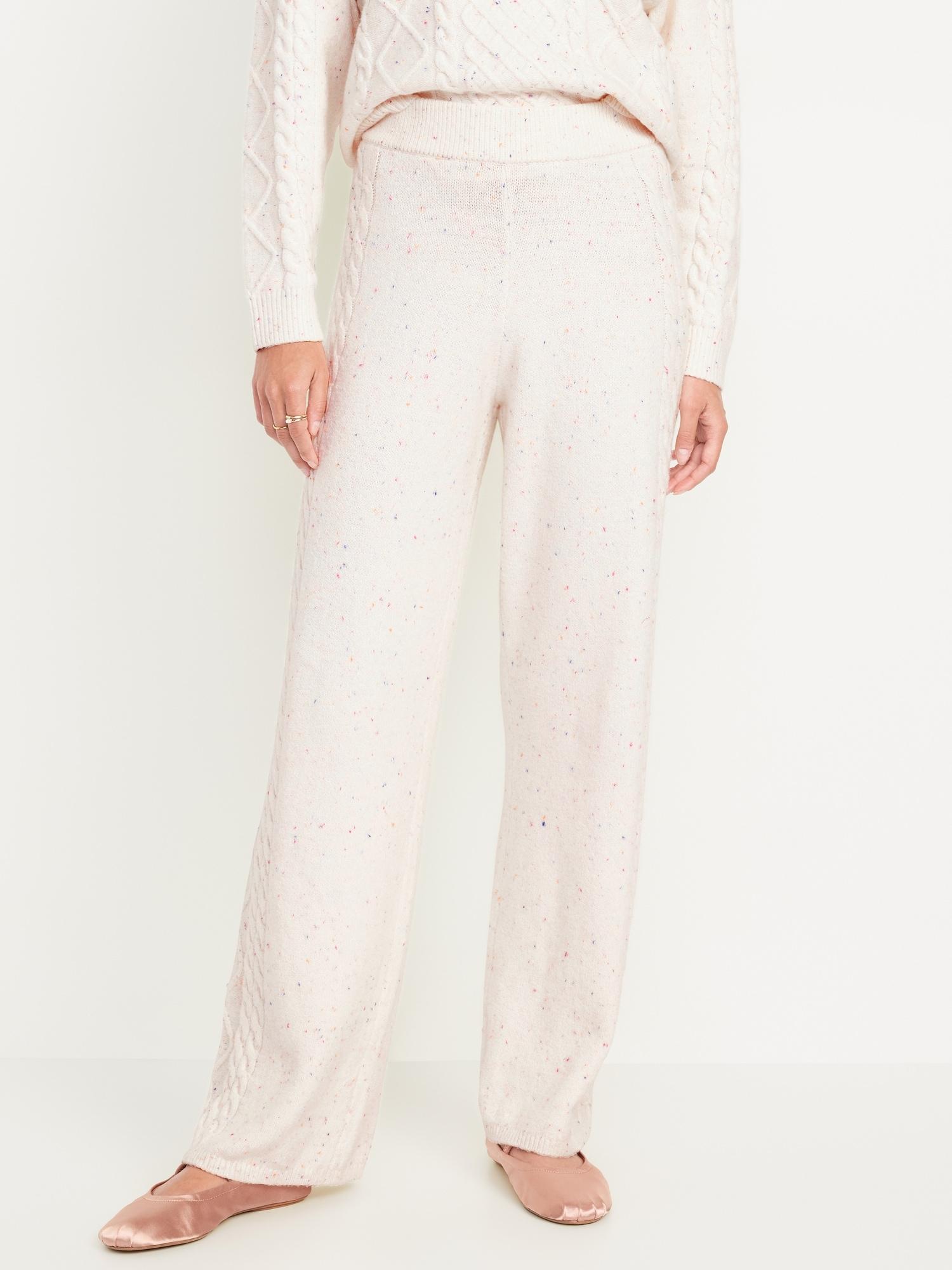 sosoft cable-knit wide-leg sweater pants