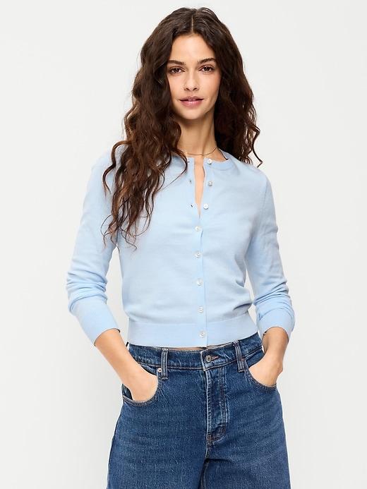 sosoft lite cropped pointelle cardigan