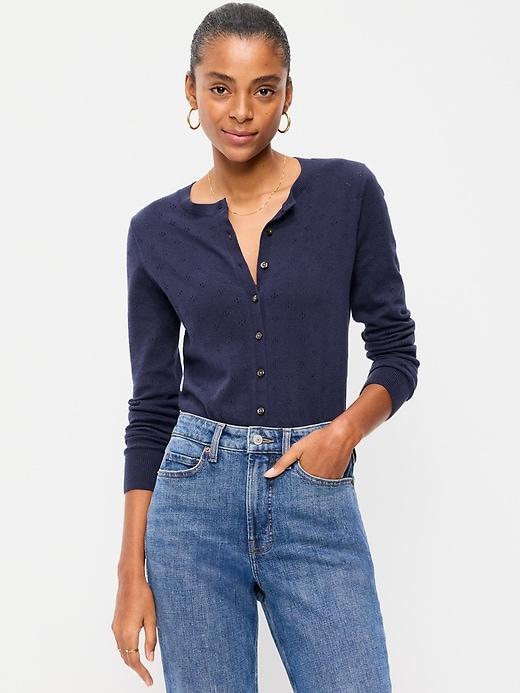 sosoft lite cropped pointelle cardigan